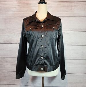 CALVIN Klein Jeans Button Front Jacket Black Size Medium